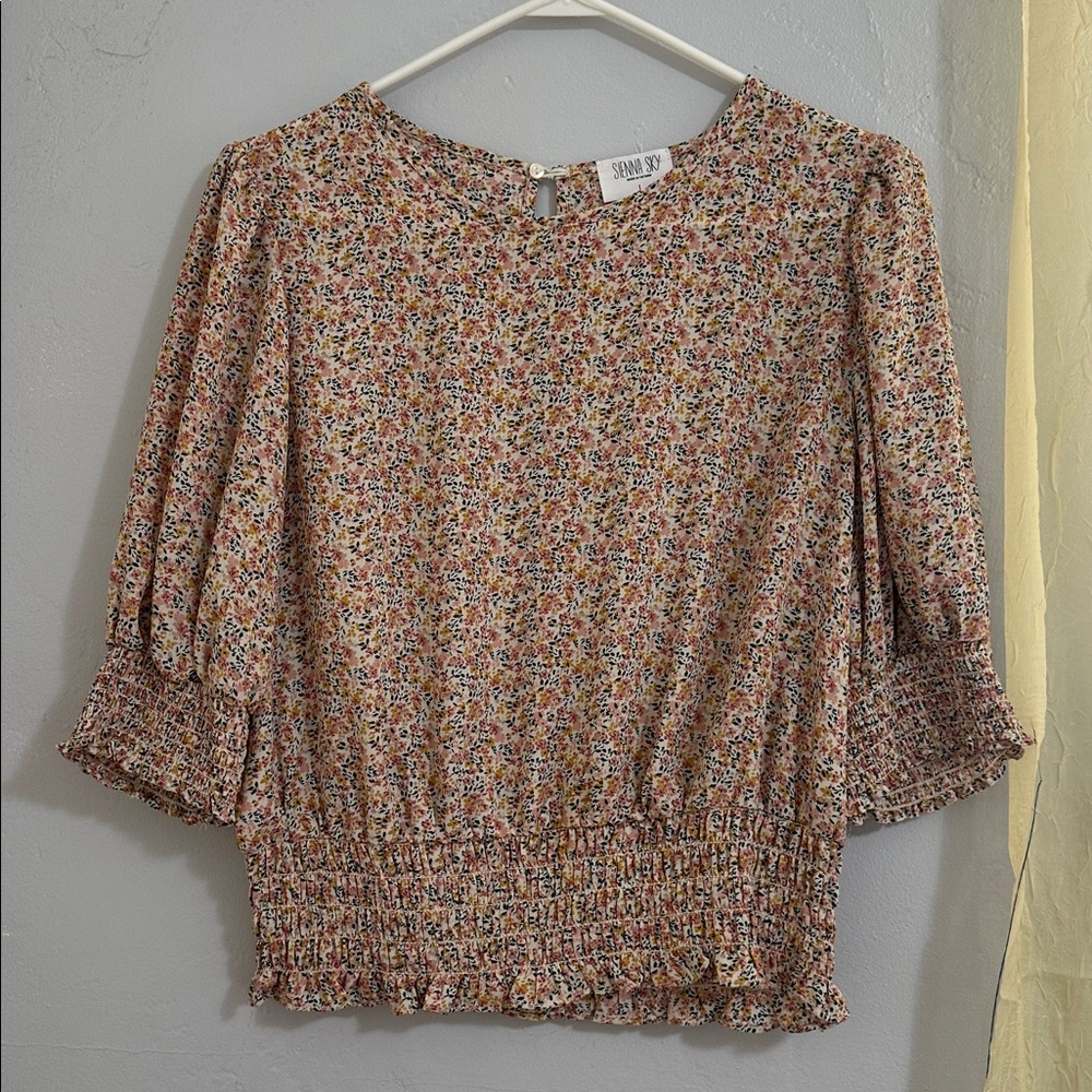 Sienna Sky Floral Blouse in Pink and Yellow